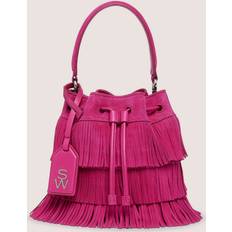 Skind Bucket Bags Stuart Weitzman RAE FRINGE MINI BUCKET BAG, BAGS, BEGONIA, SUEDE