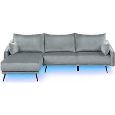 Beliani Bartelme Hjørnesofa Højre med LED-belysning Sofa