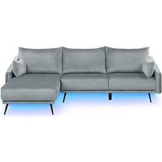 Beliani Right Hand Velvet Corner Sofa