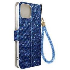 Avizar Funda para iPhone 15 Plus Glitter Disco Cartera Portavideos Azul azul