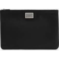 Dolce & Gabbana Sort Læder Nylon Pung Sort