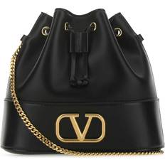 Bolsos Cubo Valentino Garavani Black Leather Bucket Bag Black