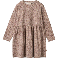 Wheat Kid's Sessa Jersey Dress - Grey Rose Flowers