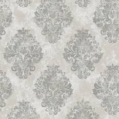 Wallpapers Fleur De Lis Living Pacific 10m x 53cm Textured Metallic Finish Paste the Wall Wallpaper Roll