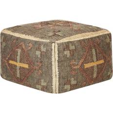 Wool Furniture Beliani Jute Pouffe