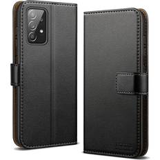 Hoomil Magflip Case Kompatibel med Samsung Galaxy A52 4G/5G/A52S 5G 6,5 Tum, Premium Läder Fodral Svart