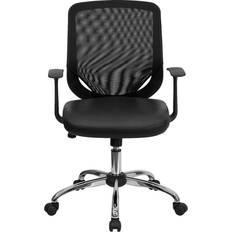 Emma + Oliver Black Mesh Tapered Back Swivel Office Chair