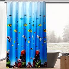 Shein 1pc Fish Pattern Shower Curtain, Shower