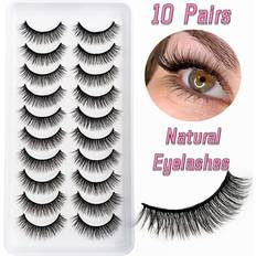 Strip Lashes False Eyelashes Shein 10Pairs 3D Natural Lashes Faux Mink Lashes Soft and Fluffy False Eyelashes Cils Makeup Fake Eyelash Extension