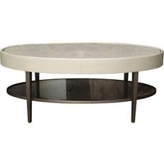 Global Views Ellipse Ivory/Gray Coffee Table 28x46"