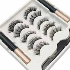 Shein 5 Pairs Magnetic Eyelashes Set Full Strip Natural Cilia False Eyeliner Dramatic Volume Thick Synthetic Eye Lashes Makeup