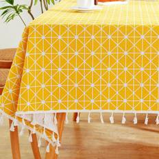 Gul Duge Shein Geometrischer Leinen Rechteckig Tischdecke Gelb