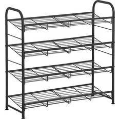 Musta Kenkätelineet Songmics 4-Pin Teräskenkäteline 68,5 x 27,5 x 65 cm