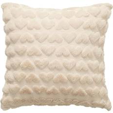 Boligtekstiler Shein Fuzzy Heart Cushion Cover Beige Beige