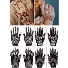 Shein 8 Henna Stencil Temporary Hand Tattoo Body Art Sticker Template Wedding Tool Flower Tattoo Stencil For Body Art Painting