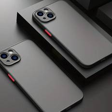 Iphone 14 pro max bumper Shein 1pc Shockproof Armor Matte Phone Case For IPhone 15 14 13 12 11 Pro Max XR XS X 7 8 Plus Luxury Silicone Bumper Clear Hard Cover