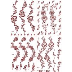 Body Makeup Shein Brown Floral Temporary Tattoo Sticker
