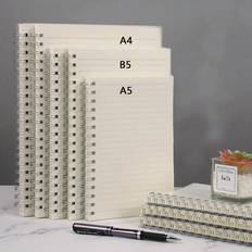 Transparent Anteckningsblock Shein 1pc 80 Pages Thick Student With Simple Horizontal Lines,wire Bound