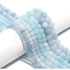 Hobbymaterial Shein 1 Strand Aquamarines Beads Natural Stone Loose Beads Beads For DIY Bracelet Necklace Earrings Making Jewelry Healing Crystals Jewelry Accessories