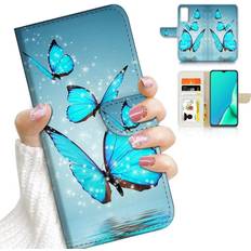 for Samsung A32 4G Only, for Samsung Galaxy A32 4G Only, Designed Flip Wallet Phone Case Cover, A23237 Blue Butterfly 23237