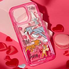 Shein Cartoon Print Transparent Phone Case With Red Border