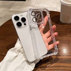 Shein Simple Thickened Transparent Phone Case compatible with iphone 15/15 Pro Max/15 Pro/14 Pro Max/14/14 Pro/13/13 Pro Max/13 Pro/12/12 Pro Max/12 Pro/11