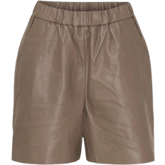 Notyz Bukser & Shorts Notyz Leather Shorts - Taupe