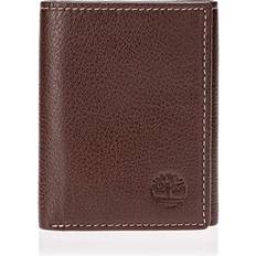 Timberland mens Leather Trifold With Id Window Tri Fold Wallet, Brown