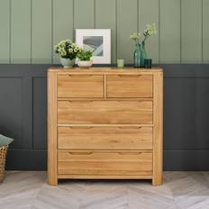 Oak Furnitureland Chest of Drawers Oak Furnitureland Natural Solid Oak 5 Chest of Drawer