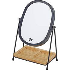 JOYO JOYOEIKON Classic Dual Sided 5X and 1X Magnifying Makeup Mirror and 360 Swivel Tabletop Standing Vanity Mirror,Desktop Cosmetic Mirror Matt Black wi