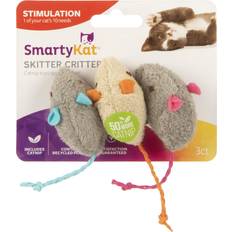 SmartyKat 3 Count Skitter Critters Catnip Cat Gray/Cream, 3 Count