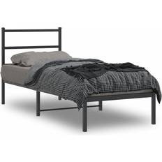 Beds & Mattresses vidaXL Bettgestell Mit Kopfteil 75x190 cm Schwarz