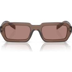 Prada Unisex Solbriller Prada Eyewear Brown Rectangular 17O60B Brown UNI