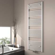Heated Towel Rails EMKE Bathroom Radiator, Curved White
