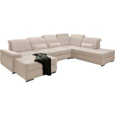 Silber Sofas Livetastic Wohnlandschaft Milian Creme Velours Sofa