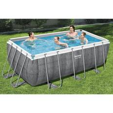 Bestway Pool Power Steel med tillbehör rektangulär 412x201x122 cm