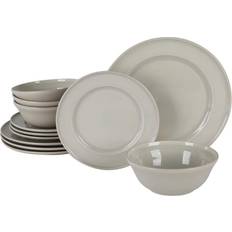 Gray Dinner Sets Martha Stewart 12-Piece Reactive Glaze Dinner Set 12