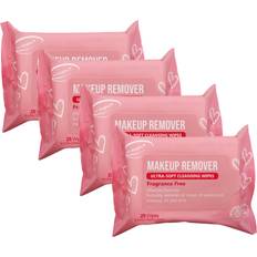 Cosmetics Air Jungles Makeup Remover Wipes 25 Count Pack of 4 Ultra-Soft Cleansing Wipes Fragrance-Free Removes Oil Waterproof Makeup