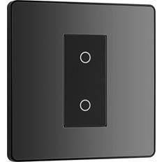 BG Electrical Accessories BG Evolve Black Chrome 200W Single Touch Dimmer Switch, 2-Way Master PCDBCTDM1B