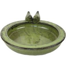 Gartenschmuck Gardenlife Grün Vogeltränke Keramik 10,9 x 32,9 x 30,7 cm