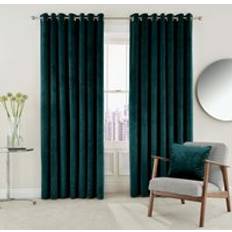 Sammet - Turkosa Gardinlängder Helena Springfield Escala Lined