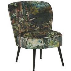 Multicoloured Armchairs Beliani Voss Fabric Dark Green Armchair
