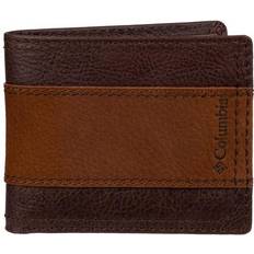 Wallets & Key Holders Columbia Mens RFID Leather Passcase Wallet - BROWN