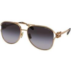 Miu Miu Aviator Sunglasses Miu Miu MU 52ZS Sunglasses - Metal Gold/Grey