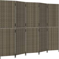 Rattan Rumdelere vidaXL 5 Paneler Polyrattan Grå Rumdeler
