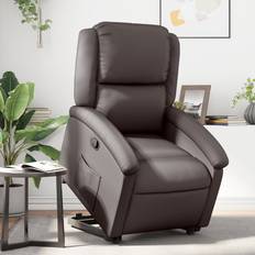 Fauteuil inclinable Fauteuils vidaXL Marron Foncé Cuir Véritable Fauteuil