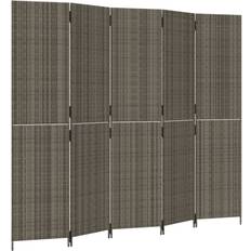 Rattan Rumdelere vidaXL 5 Paneler Polyrattan Grå Rumdeler