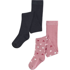 Pantyhoses Children's Clothing H&M Girl's Fine Knit Tights 2-pack - Pink/Hearts (0619739149)