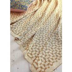 Gold Blankets Joules Honey & Crumpets Geo Knit Cotton Throw Blankets Gold