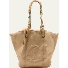 Fabric Tote Bags Christian Louboutin By My Side Shopper in Jute with CL Logo